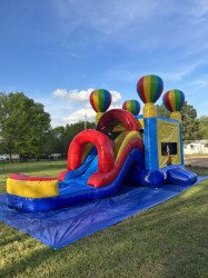 Wet Balloon Bounce House With Slide Combo